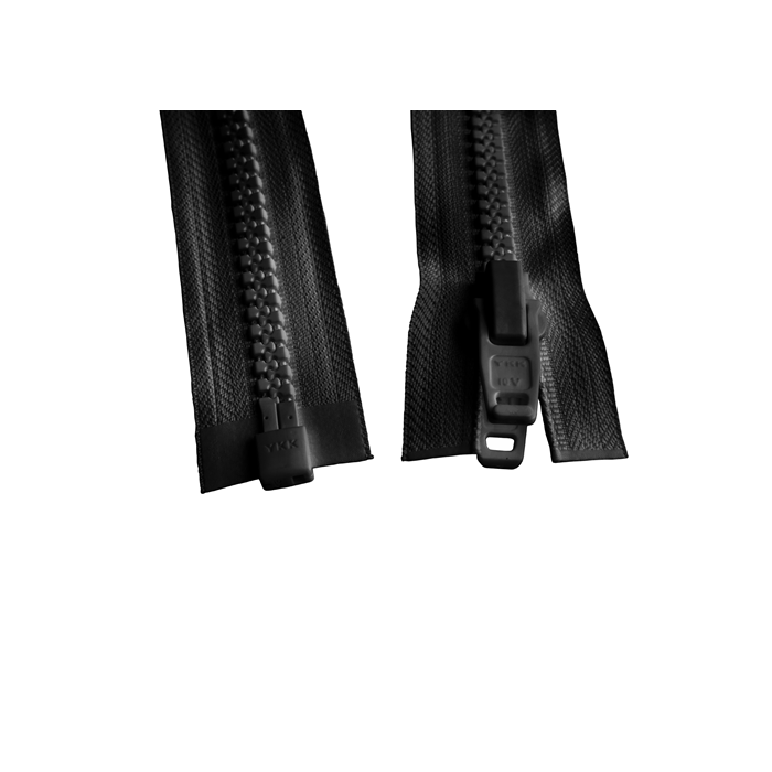 Black YKK divisible die-cast zipper, chain 10mm