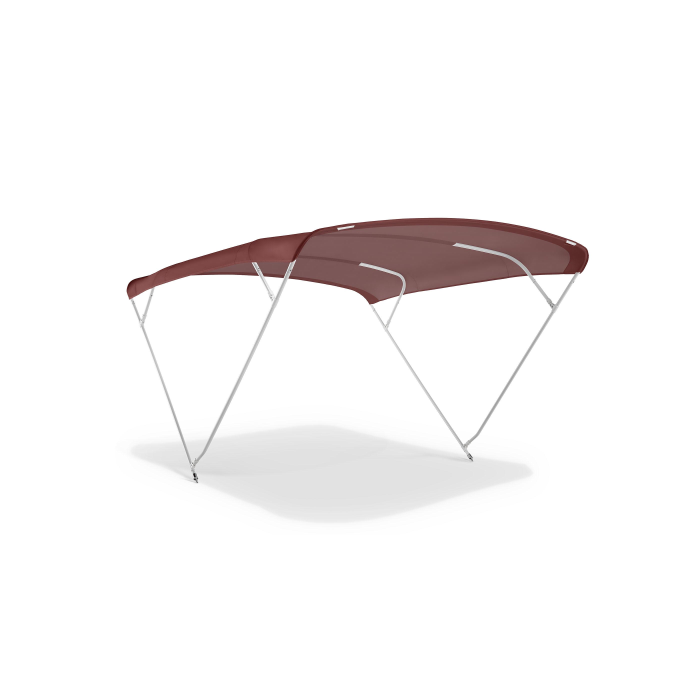 EINZELSTÜCK Bimini Top ELEGANCE PLUS 4 Bogen – Aluminium Rohr Ø22mm (Höhe 140cm - Breite 150cm - Bordeaux)