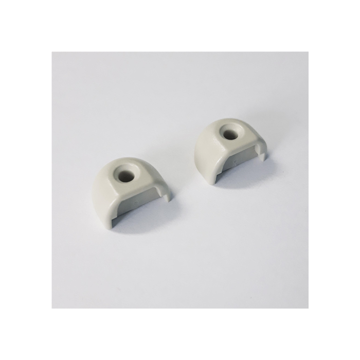 Pack of 2 grey terminal pieces for rail