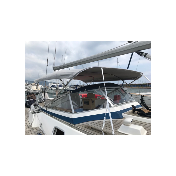 Stainless steel Bimini Top, 4 arches for HALLBERG RASSY 43 MK1