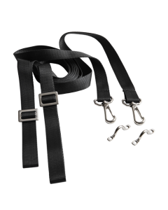Pair of black cord straps - 25mm - 25mm, Nero